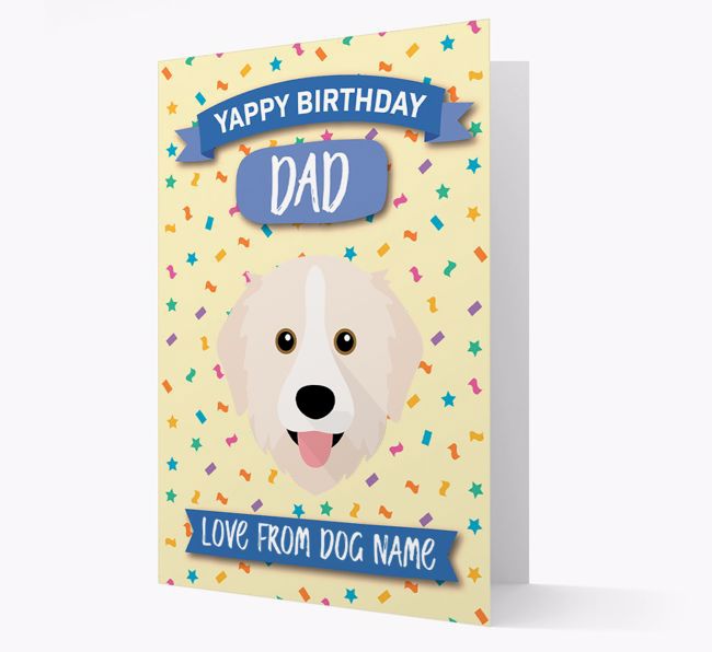 Personalised Card 'Yappy Birthday Dad' with {breedCommonName} Icon